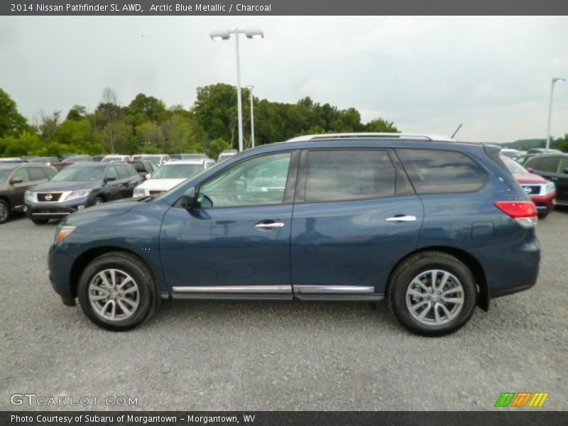 Arctic Blue Metallic / Charcoal 2014 Nissan Pathfinder SL AWD