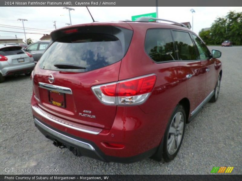 Cayenne Red / Almond 2014 Nissan Pathfinder Platinum AWD