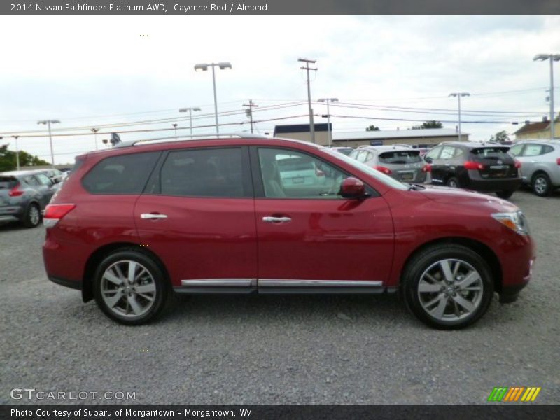 Cayenne Red / Almond 2014 Nissan Pathfinder Platinum AWD