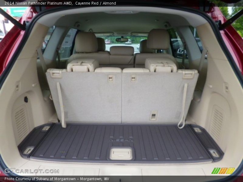 Cayenne Red / Almond 2014 Nissan Pathfinder Platinum AWD