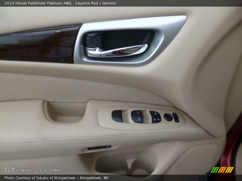 Cayenne Red / Almond 2014 Nissan Pathfinder Platinum AWD