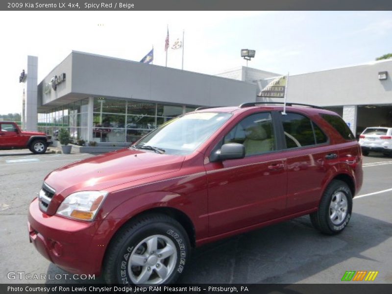 Spicy Red / Beige 2009 Kia Sorento LX 4x4