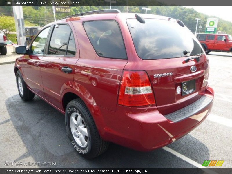 Spicy Red / Beige 2009 Kia Sorento LX 4x4