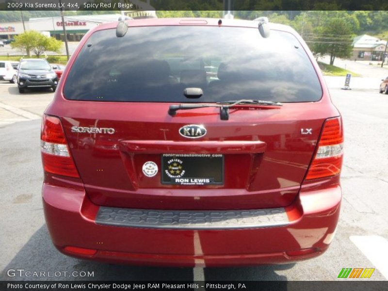 Spicy Red / Beige 2009 Kia Sorento LX 4x4