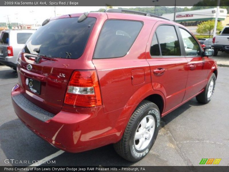 Spicy Red / Beige 2009 Kia Sorento LX 4x4