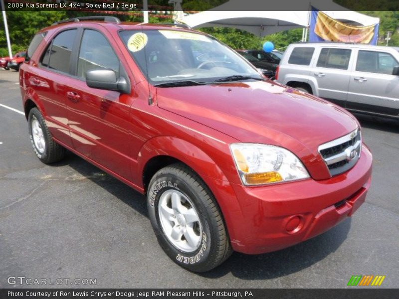 Spicy Red / Beige 2009 Kia Sorento LX 4x4