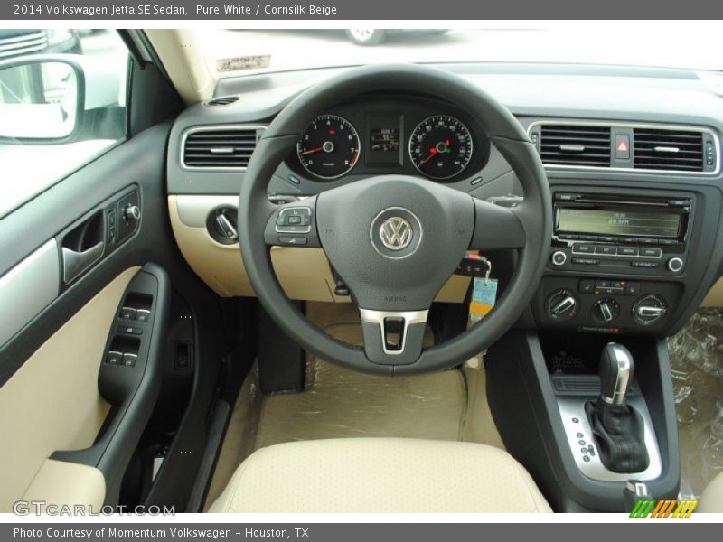 Pure White / Cornsilk Beige 2014 Volkswagen Jetta SE Sedan