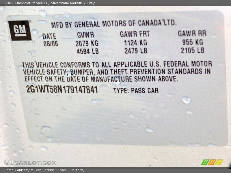 Silverstone Metallic / Gray 2007 Chevrolet Impala LT