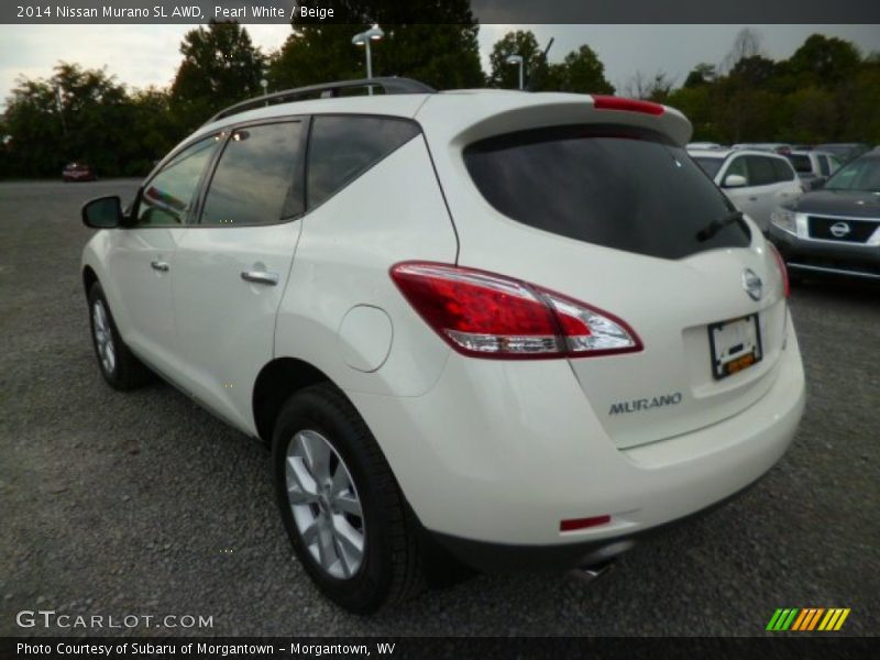 Pearl White / Beige 2014 Nissan Murano SL AWD