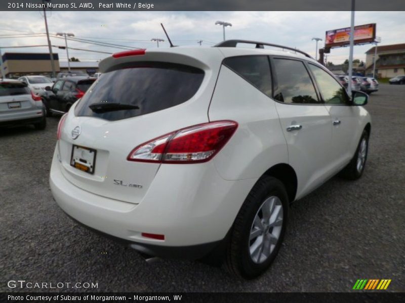 Pearl White / Beige 2014 Nissan Murano SL AWD