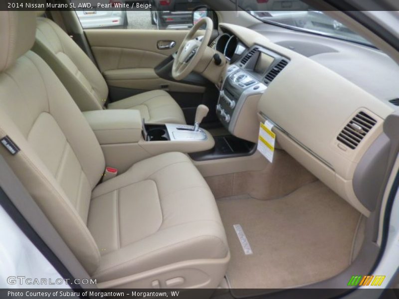Pearl White / Beige 2014 Nissan Murano SL AWD