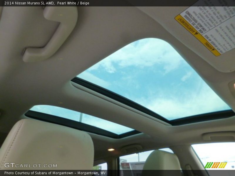 Pearl White / Beige 2014 Nissan Murano SL AWD