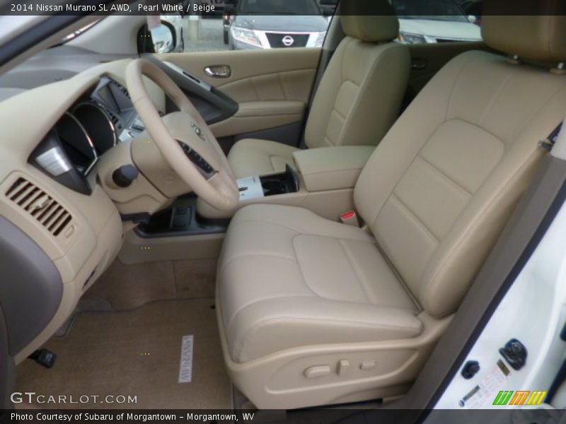 Pearl White / Beige 2014 Nissan Murano SL AWD