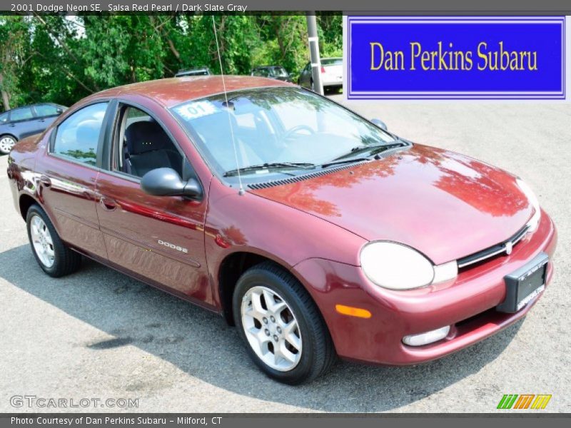 Salsa Red Pearl / Dark Slate Gray 2001 Dodge Neon SE