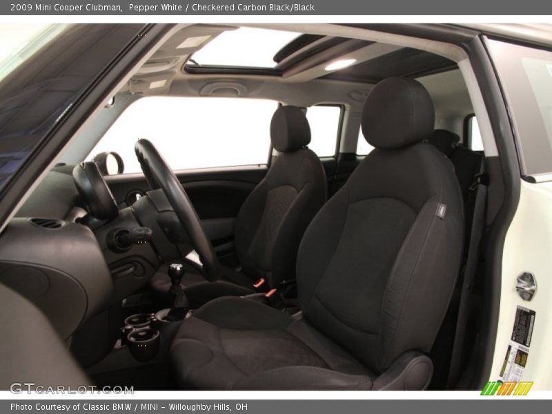 Pepper White / Checkered Carbon Black/Black 2009 Mini Cooper Clubman