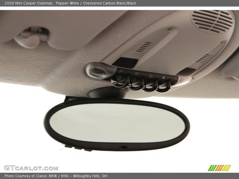 Pepper White / Checkered Carbon Black/Black 2009 Mini Cooper Clubman