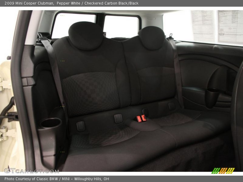 Pepper White / Checkered Carbon Black/Black 2009 Mini Cooper Clubman
