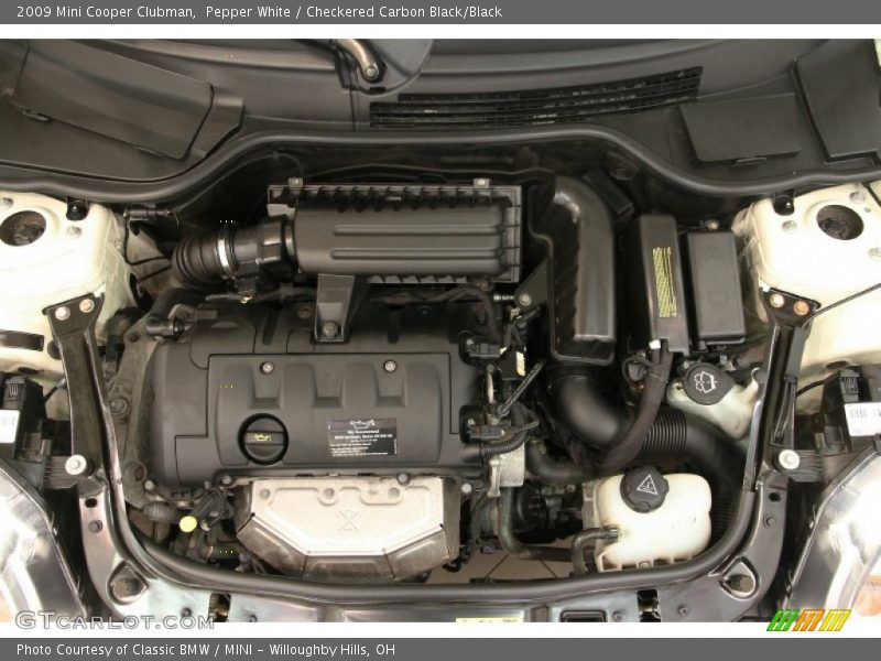 Pepper White / Checkered Carbon Black/Black 2009 Mini Cooper Clubman