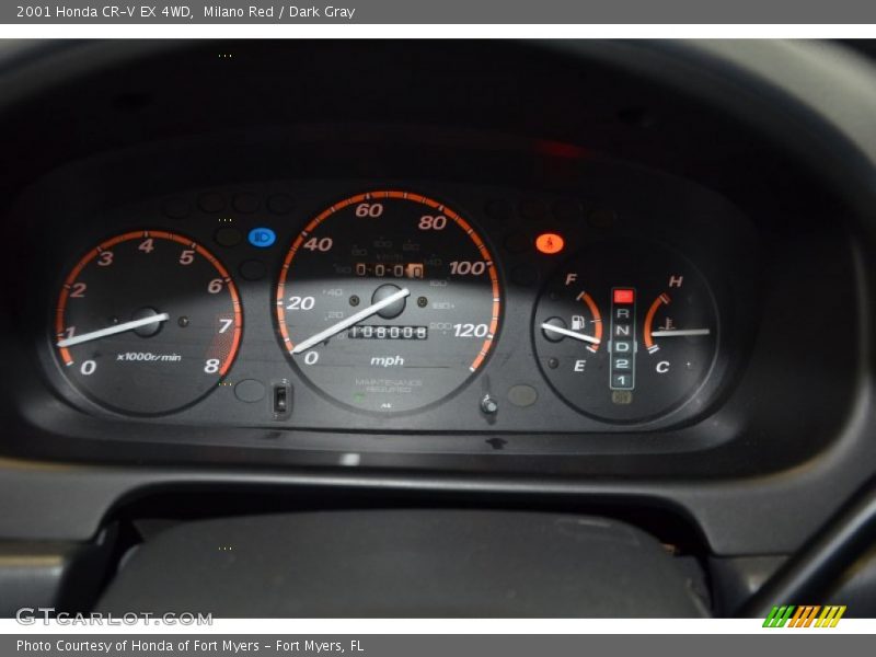 Milano Red / Dark Gray 2001 Honda CR-V EX 4WD