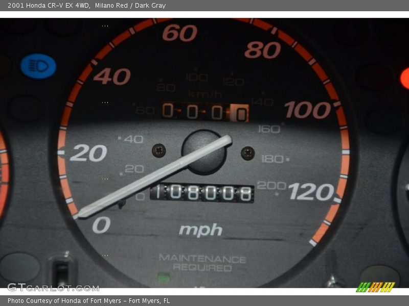 Milano Red / Dark Gray 2001 Honda CR-V EX 4WD
