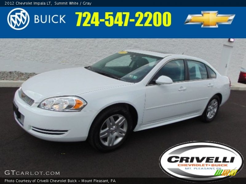 Summit White / Gray 2012 Chevrolet Impala LT