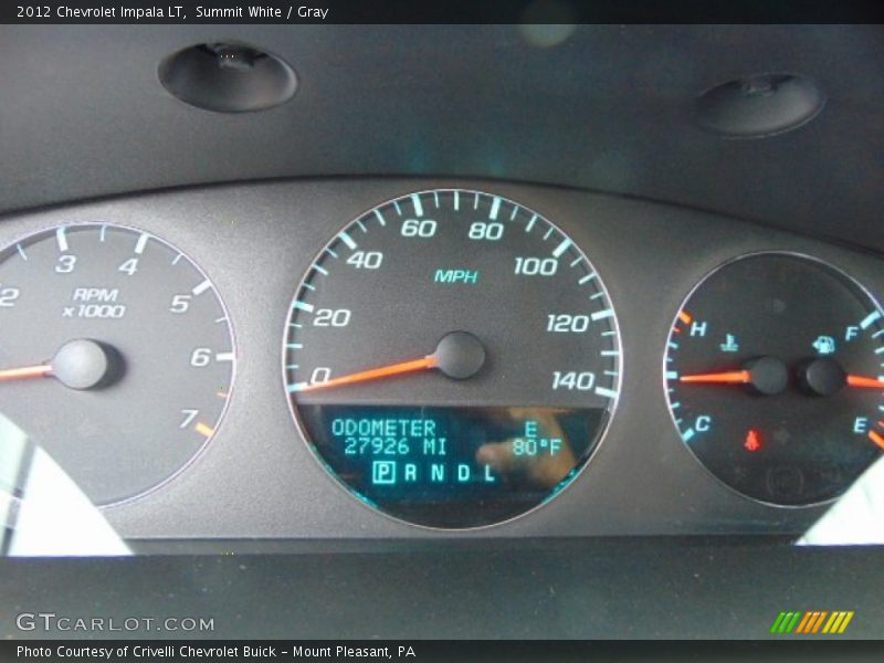 Summit White / Gray 2012 Chevrolet Impala LT