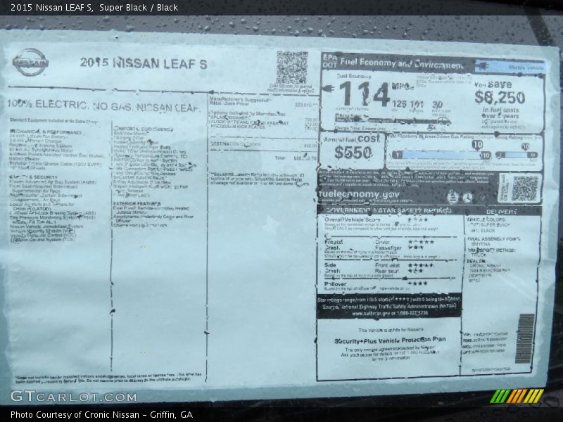 Super Black / Black 2015 Nissan LEAF S
