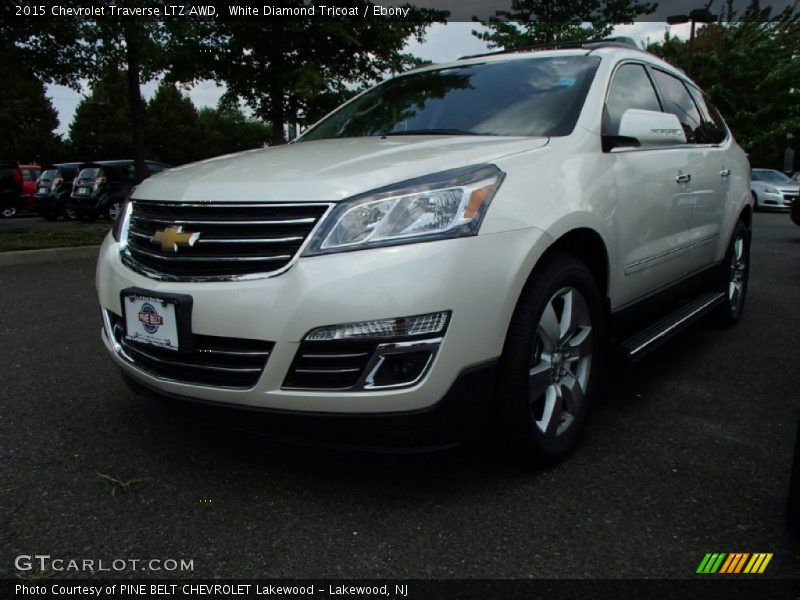 White Diamond Tricoat / Ebony 2015 Chevrolet Traverse LTZ AWD