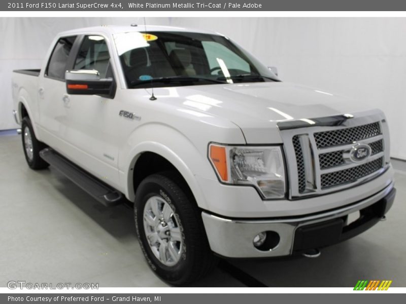 White Platinum Metallic Tri-Coat / Pale Adobe 2011 Ford F150 Lariat SuperCrew 4x4