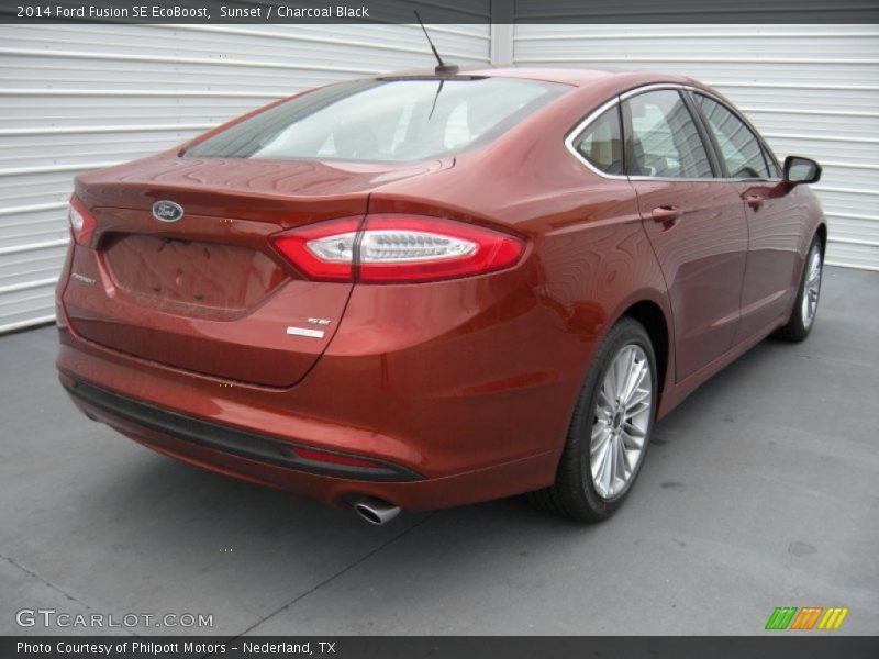 Sunset / Charcoal Black 2014 Ford Fusion SE EcoBoost