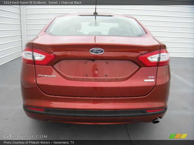 Sunset / Charcoal Black 2014 Ford Fusion SE EcoBoost