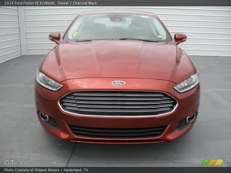 Sunset / Charcoal Black 2014 Ford Fusion SE EcoBoost