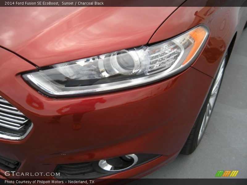 Sunset / Charcoal Black 2014 Ford Fusion SE EcoBoost