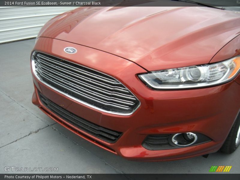 Sunset / Charcoal Black 2014 Ford Fusion SE EcoBoost