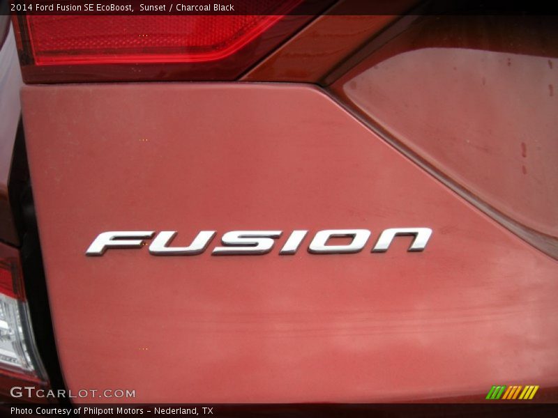 Sunset / Charcoal Black 2014 Ford Fusion SE EcoBoost
