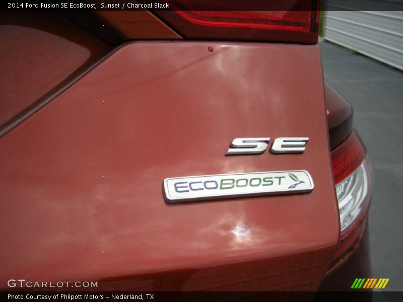 Sunset / Charcoal Black 2014 Ford Fusion SE EcoBoost