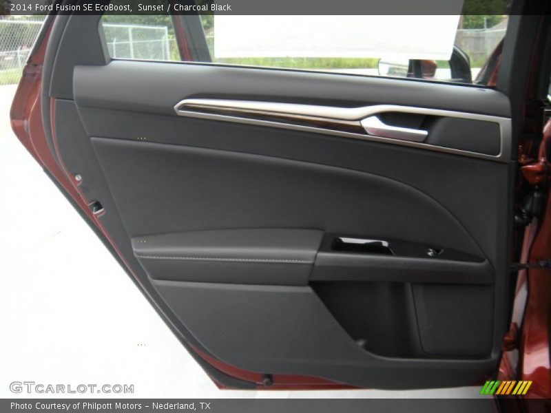 Sunset / Charcoal Black 2014 Ford Fusion SE EcoBoost