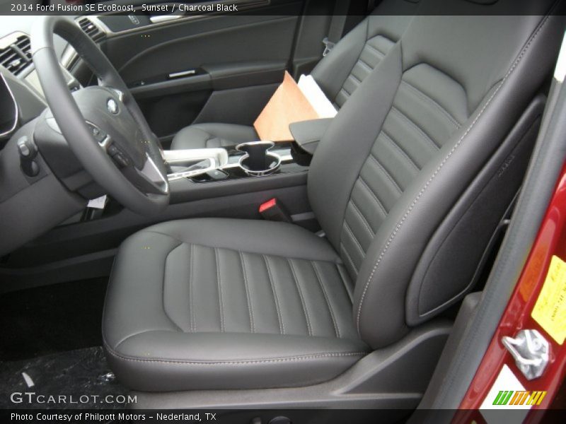 Sunset / Charcoal Black 2014 Ford Fusion SE EcoBoost