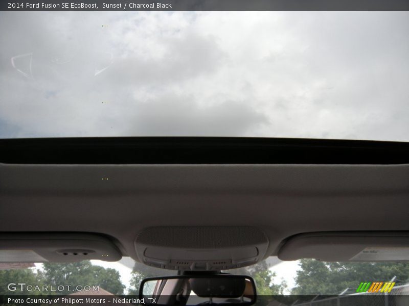 Sunset / Charcoal Black 2014 Ford Fusion SE EcoBoost