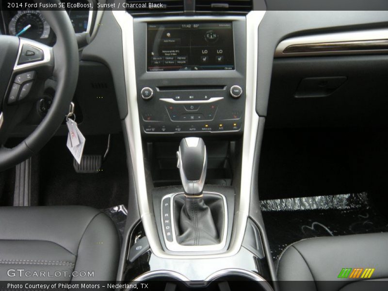 Sunset / Charcoal Black 2014 Ford Fusion SE EcoBoost