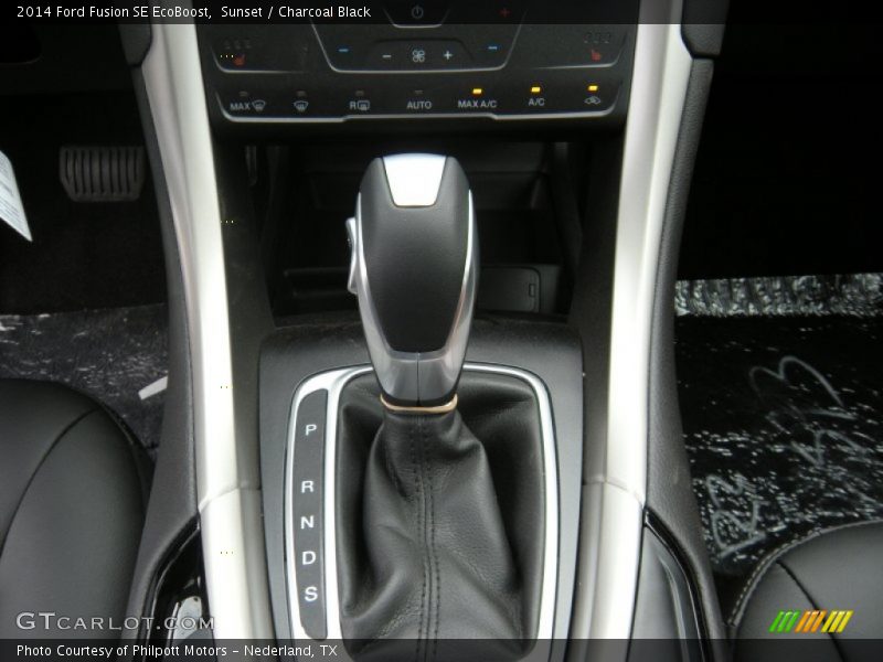 Sunset / Charcoal Black 2014 Ford Fusion SE EcoBoost