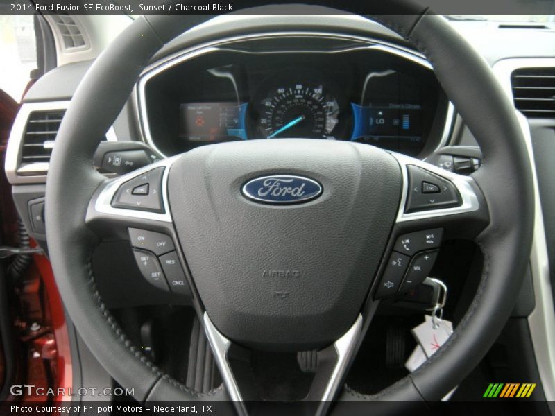 Sunset / Charcoal Black 2014 Ford Fusion SE EcoBoost