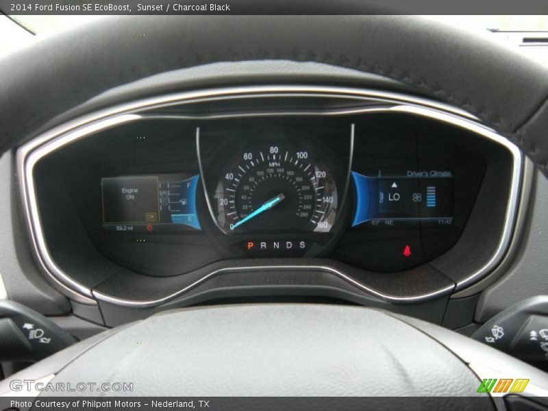 Sunset / Charcoal Black 2014 Ford Fusion SE EcoBoost