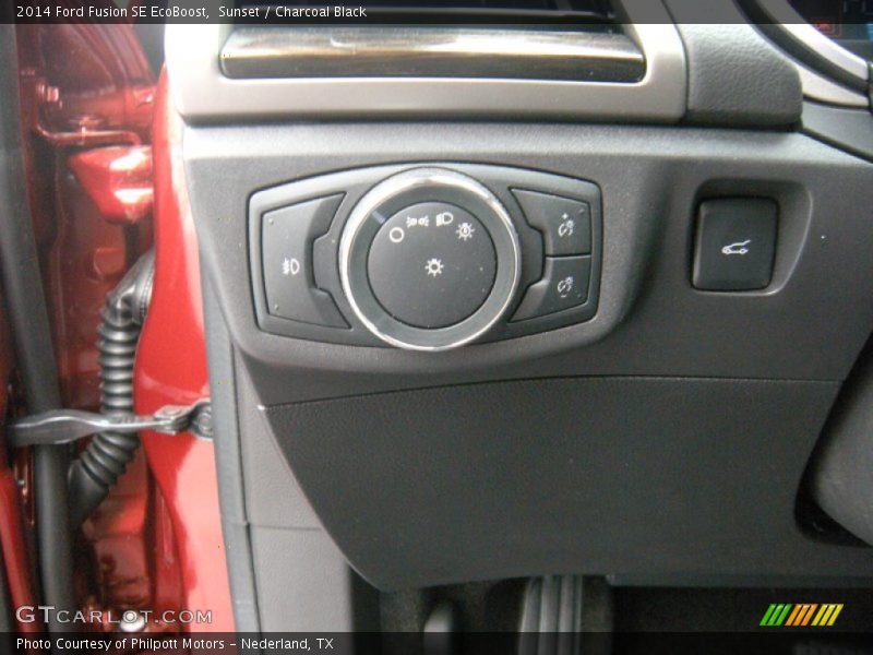 Sunset / Charcoal Black 2014 Ford Fusion SE EcoBoost