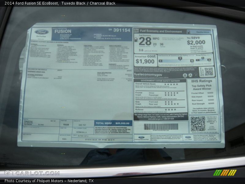 Tuxedo Black / Charcoal Black 2014 Ford Fusion SE EcoBoost