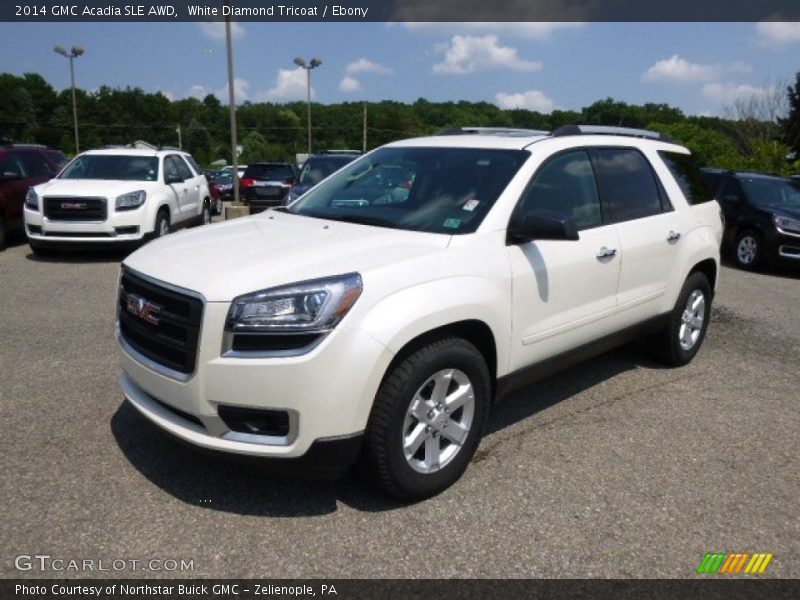 White Diamond Tricoat / Ebony 2014 GMC Acadia SLE AWD