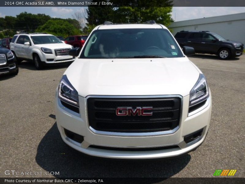 White Diamond Tricoat / Ebony 2014 GMC Acadia SLE AWD