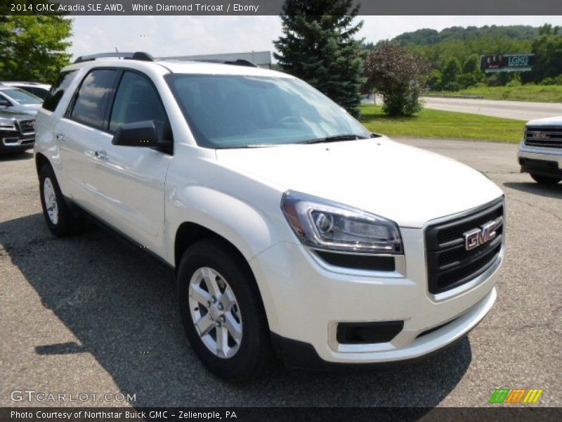 White Diamond Tricoat / Ebony 2014 GMC Acadia SLE AWD