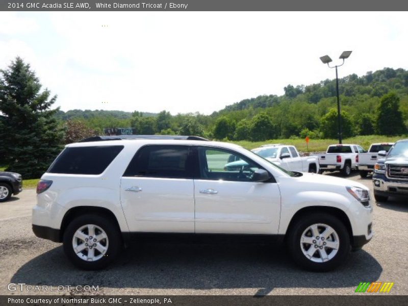 White Diamond Tricoat / Ebony 2014 GMC Acadia SLE AWD