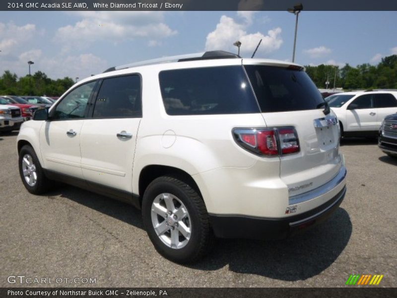 White Diamond Tricoat / Ebony 2014 GMC Acadia SLE AWD